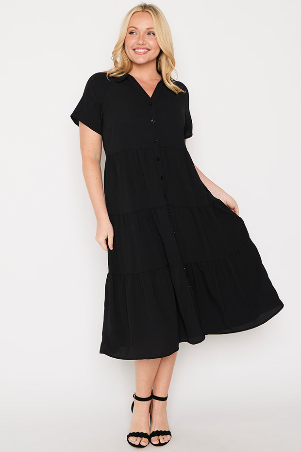 Perry Black Dress – Black shirt dress