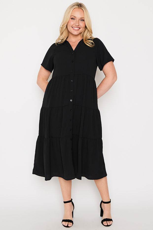 Perry Black Dress – Black shirt dress