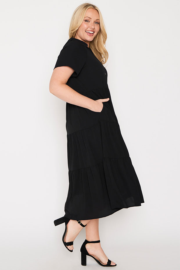 Perry Black Dress – Black shirt dress