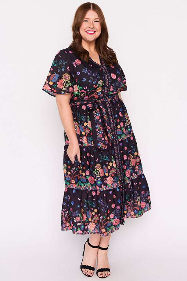 Amira Black Magic Garden Dress – Black Magic Garden midi dress
