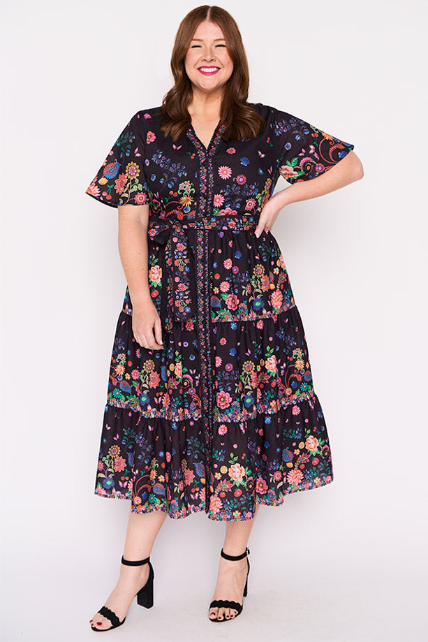 Amira Black Magic Garden Dress – Black Magic Garden midi dress