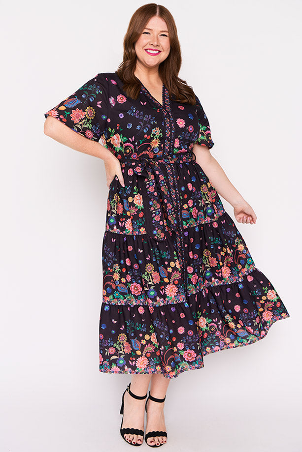 Amira Black Magic Garden Dress – Black Magic Garden midi dress