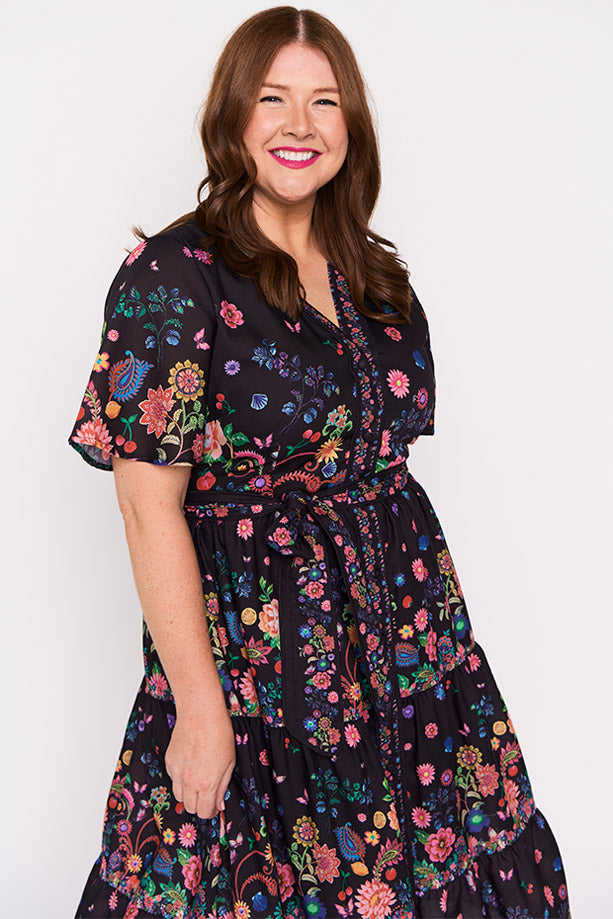 Amira Black Magic Garden Dress – Black Magic Garden midi dress