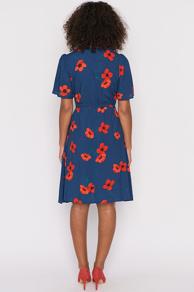 Jaz Red Poppy Fields Dress – Red Poppy Fields knee length dress