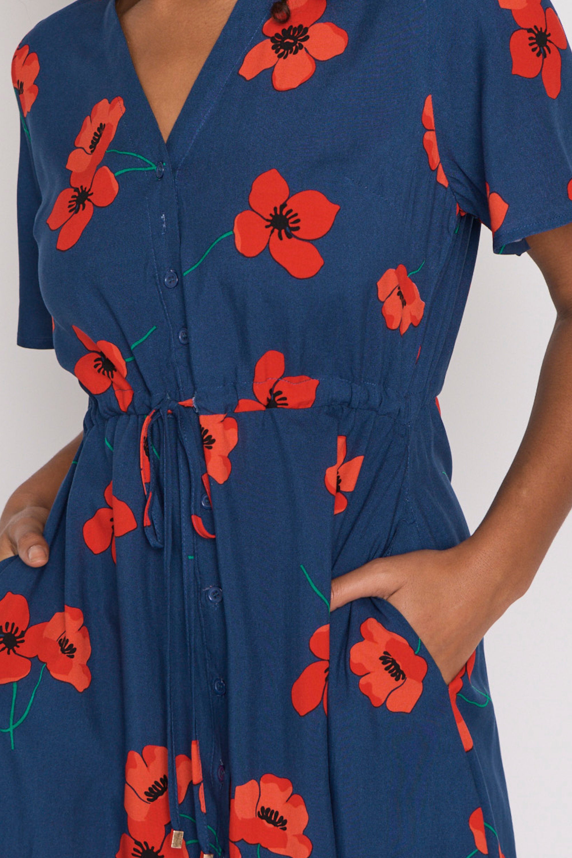 Jaz Red Poppy Fields Dress – Red Poppy Fields knee length dress