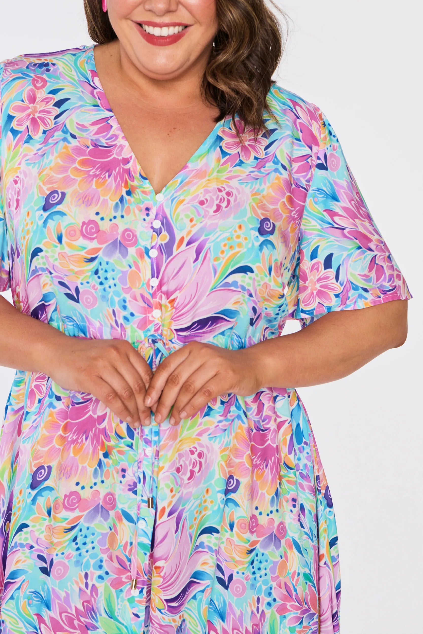 Michelle Rainbow Bloom Dress – Rainbow Bloom midi dress