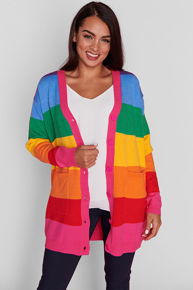 Vivid Rainbow Stripe Cardigan – Little Party Dress