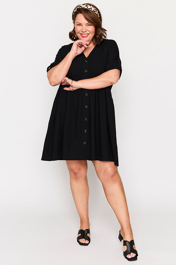 Adina Black Dress – Black knee length dress