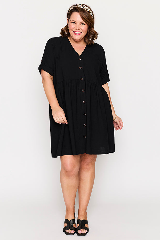 Adina Black Dress – Black knee length dress