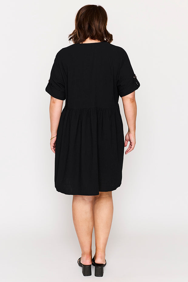 Adina Black Dress – Black knee length dress
