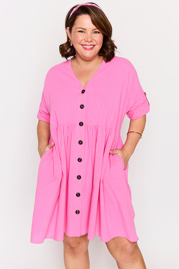 Adina Pink Dress – Pink knee length dress