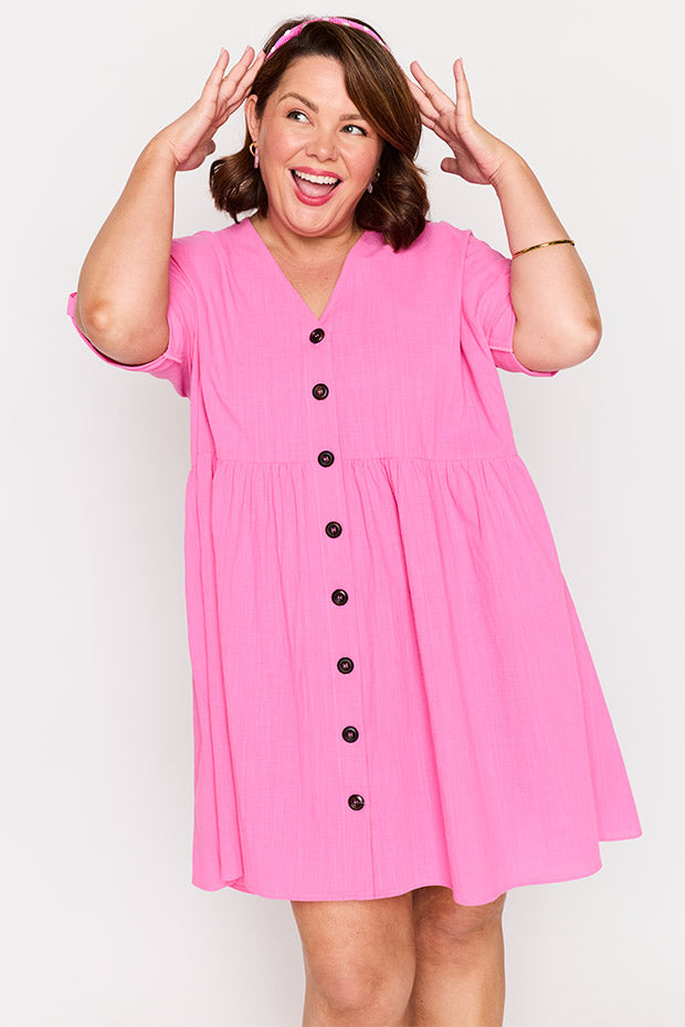 Adina Pink Dress – Pink knee length dress
