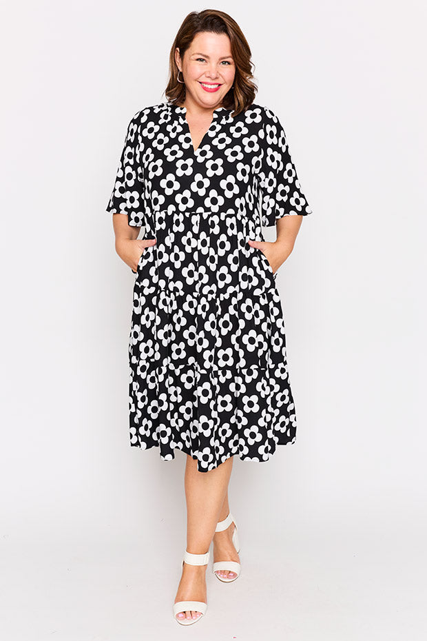 Chrissie Black White Daisy Dress | Little Party Dress Chrissie Black White Daisy Dress | Little Party Dress