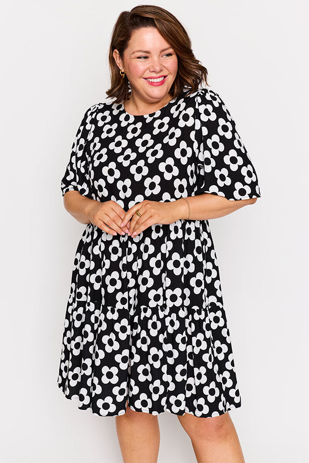 Izzie Black White Daisy Dress | Little Party Dress Izzie Black White Daisy Dress | Little Party Dress
