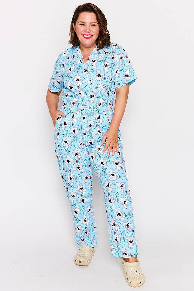 Cristina Blue Koalas Scrub Pant – Blue Koalas wide leg pants