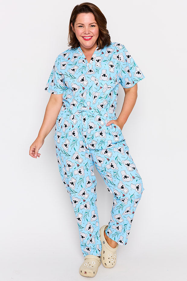Cristina Blue Koalas Scrub Pant – Blue Koalas wide leg pants