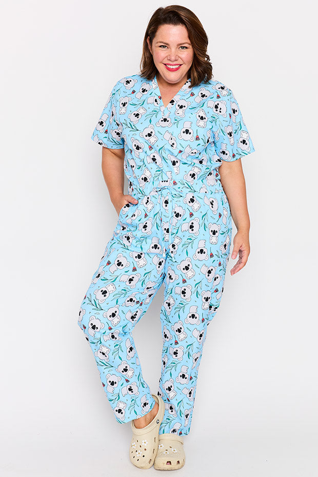 Cristina Blue Koalas Scrub Pant – Blue Koalas wide leg pants