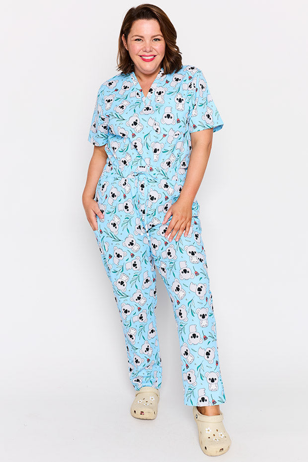 Cristina Blue Koalas Scrub Pant – Blue Koalas wide leg pants