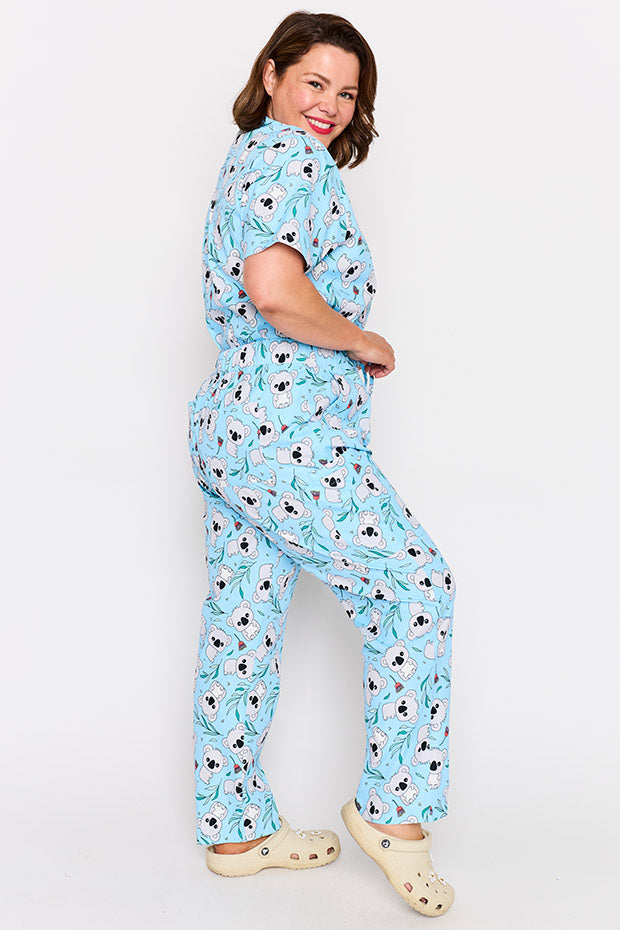 Cristina Blue Koalas Scrub Pant – Blue Koalas wide leg pants