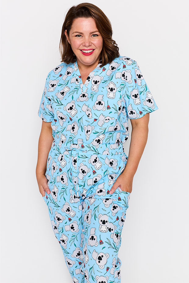 Cristina Blue Koalas Scrub Pant – Blue Koalas wide leg pants