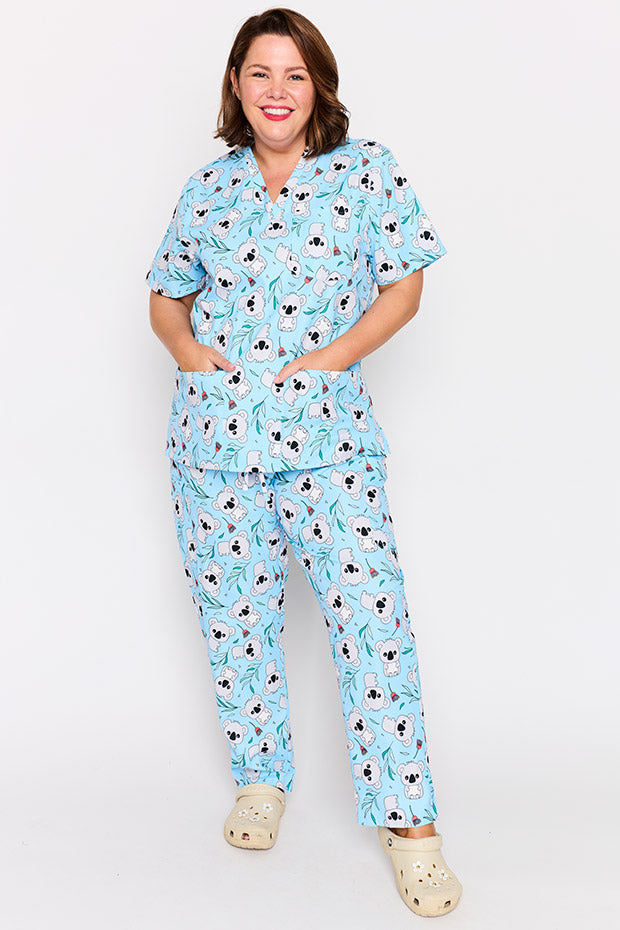 Meredith Blue Koalas Scrub Top – Blue Koalas top