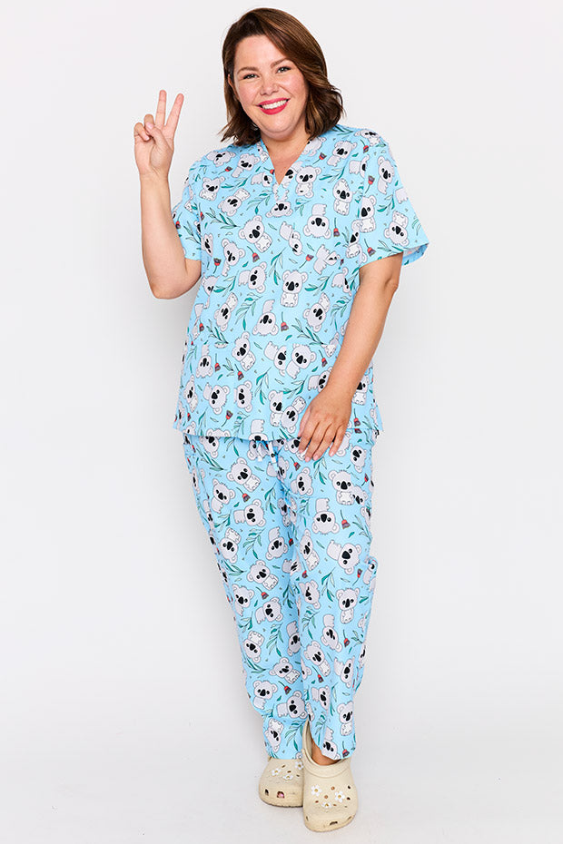 Meredith Blue Koalas Scrub Top – Blue Koalas top