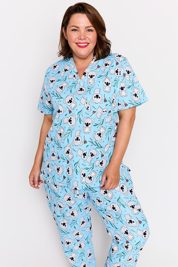 Meredith Blue Koalas Scrub Top – Blue Koalas top