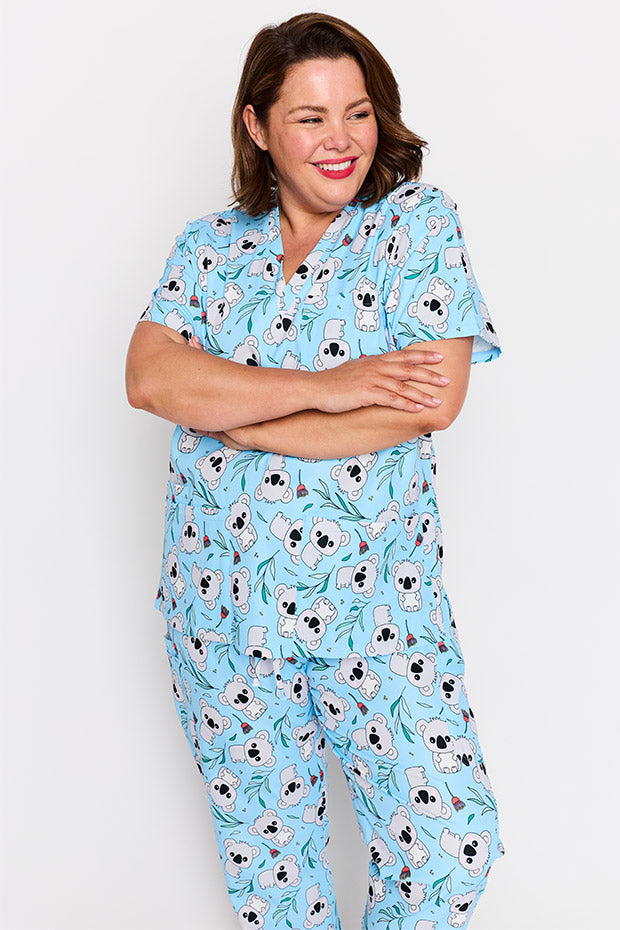 Meredith Blue Koalas Scrub Top – Blue Koalas top