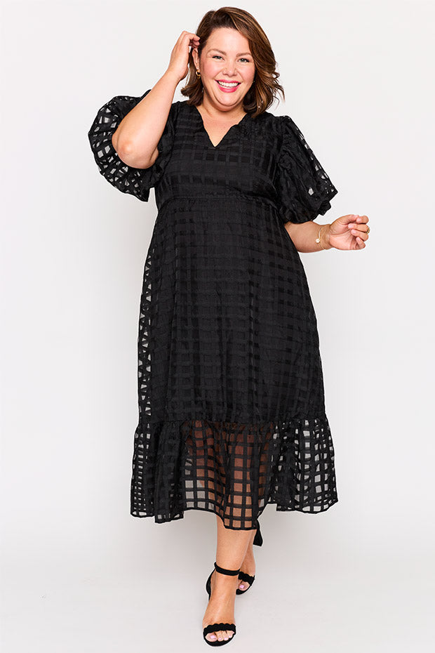 Bobbie Black Dress – Black midi dress