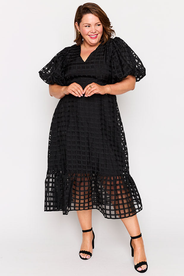 Bobbie Black Dress – Black midi dress