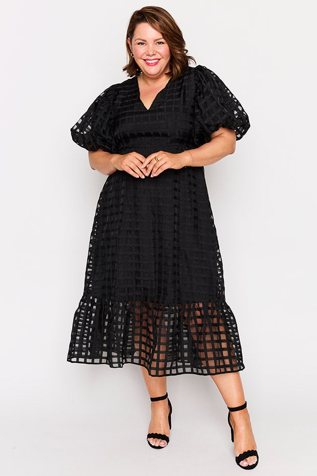 Bobbie Black Dress – Black midi dress
