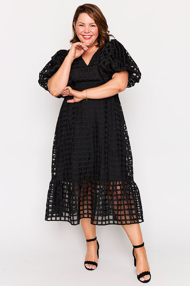 Bobbie Black Dress – Black midi dress