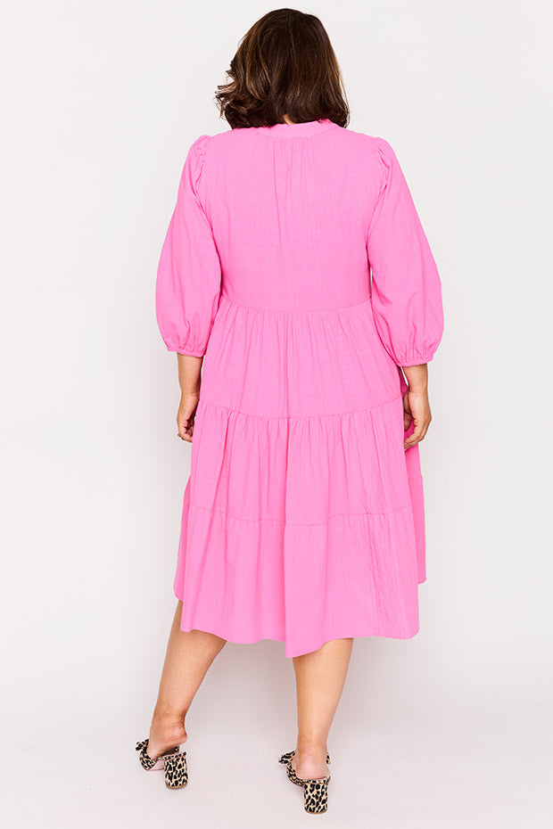 Crystal Pink Dress – Pink midi dress