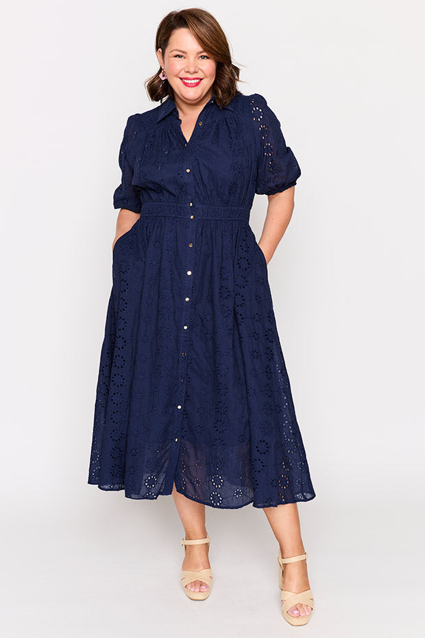 Edan Navy Blue Dress – Navy Blue midi dress
