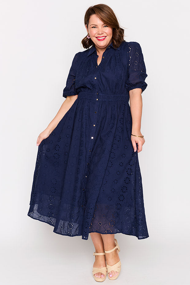Edan Navy Blue Dress – Navy Blue midi dress