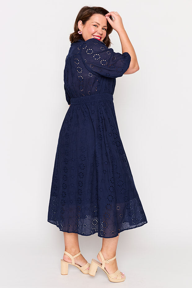 Edan Navy Blue Dress – Navy Blue midi dress