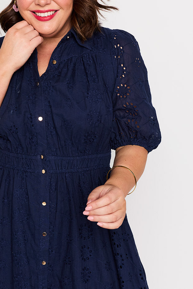 Edan Navy Blue Dress – Navy Blue midi dress