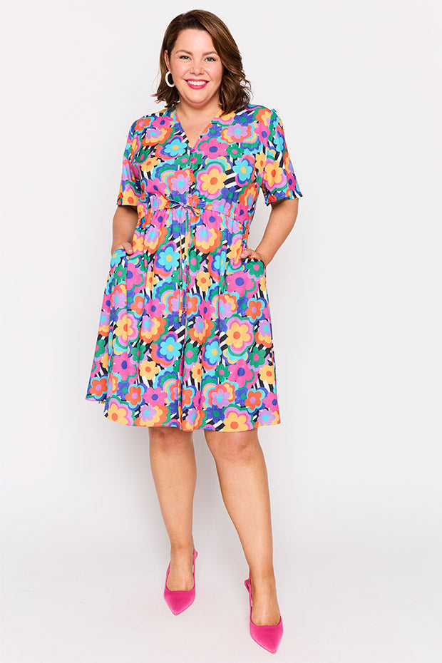 Siena Electric Blooms Dress – Electric Blooms knee length dress