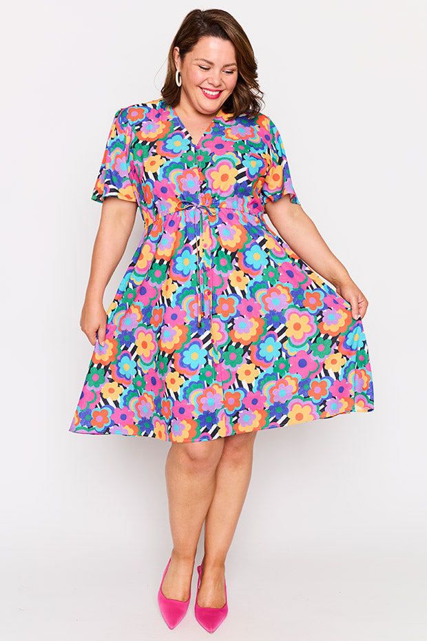 Siena Electric Blooms Dress – Electric Blooms knee length dress
