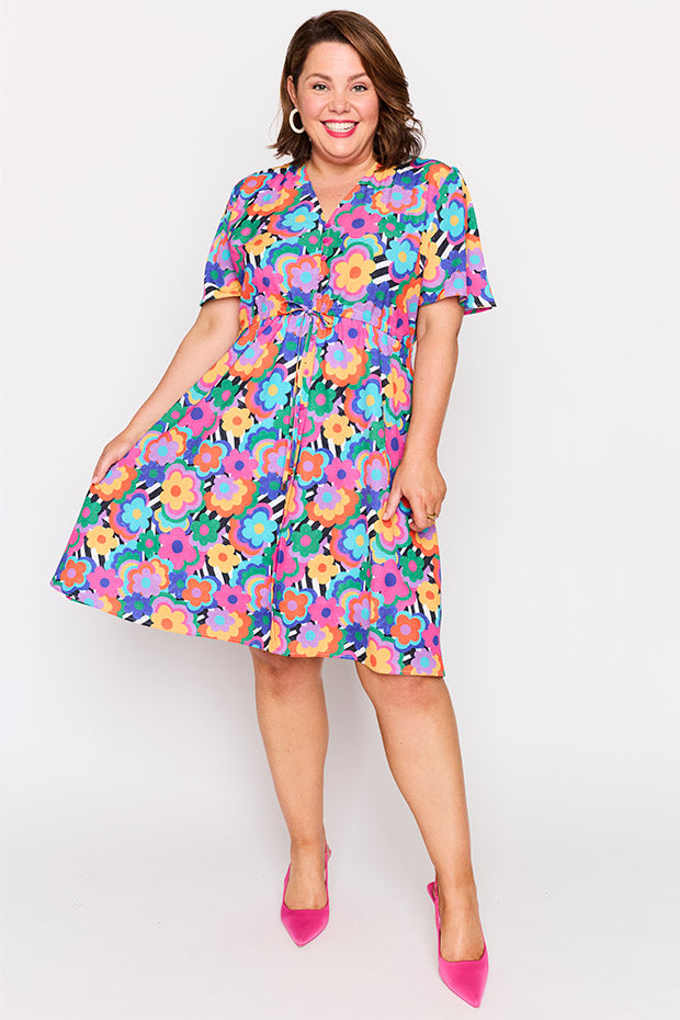 Siena Electric Blooms Dress – Electric Blooms knee length dress