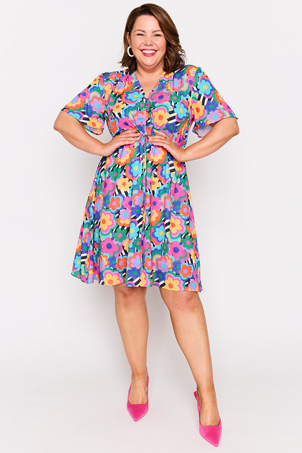 Siena Electric Blooms Dress – Electric Blooms knee length dress