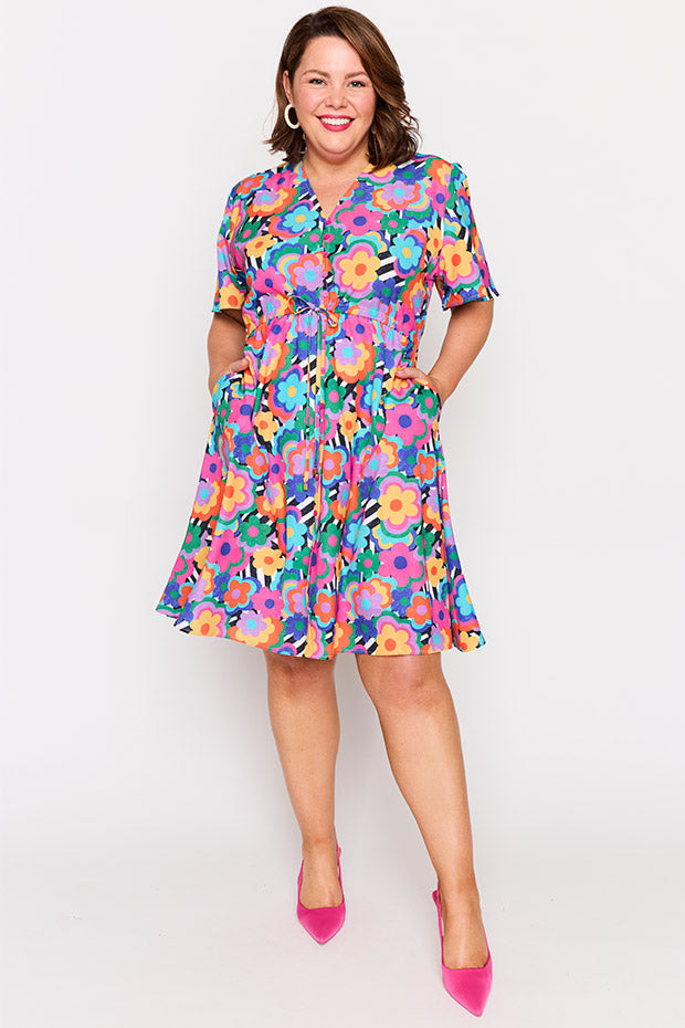 Siena Electric Blooms Dress – Electric Blooms knee length dress
