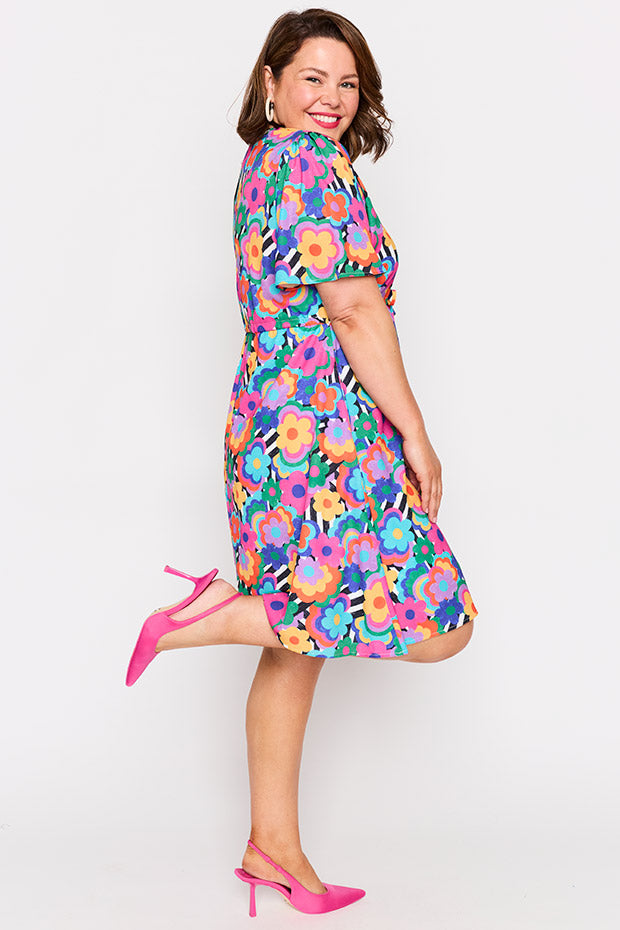 Siena Electric Blooms Dress – Electric Blooms knee length dress