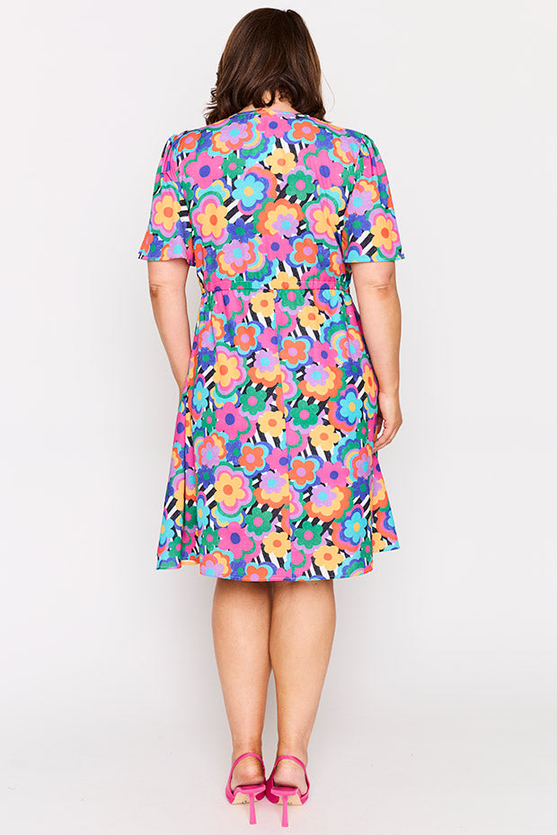 Siena Electric Blooms Dress – Electric Blooms knee length dress