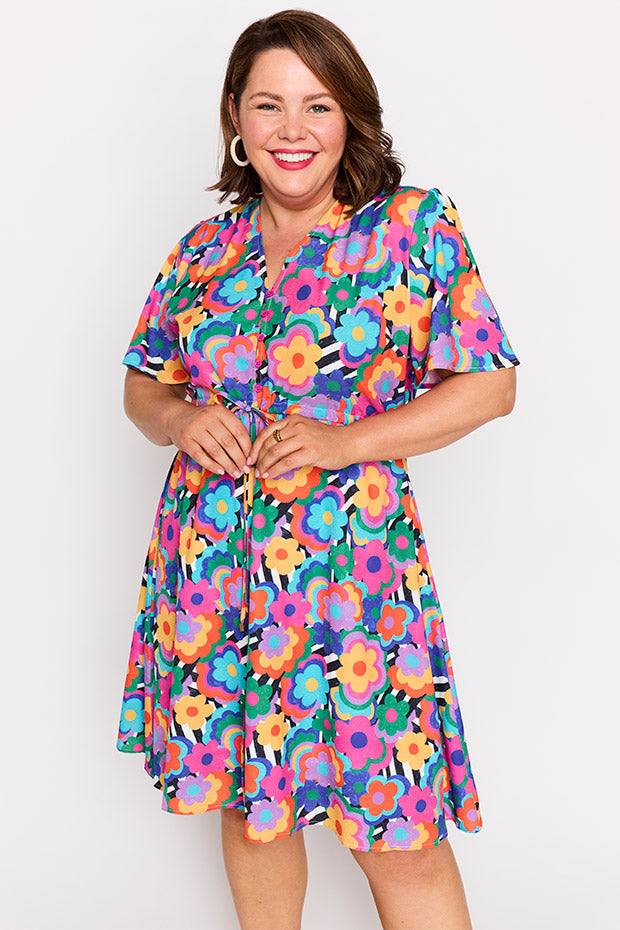 Siena Electric Blooms Dress – Electric Blooms knee length dress