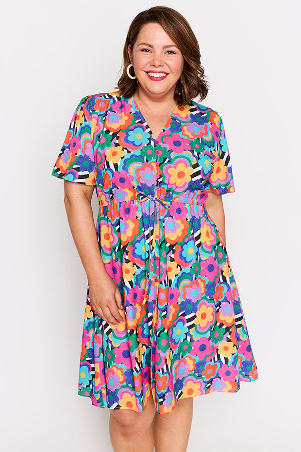 Siena Electric Blooms Dress – Electric Blooms knee length dress