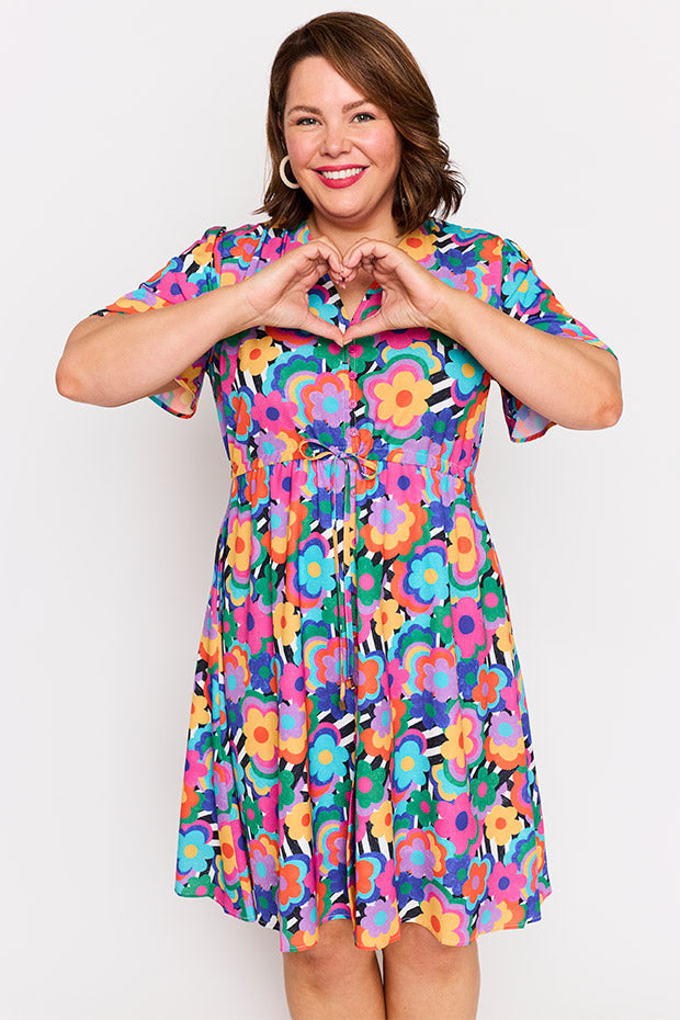 Siena Electric Blooms Dress – Electric Blooms knee length dress