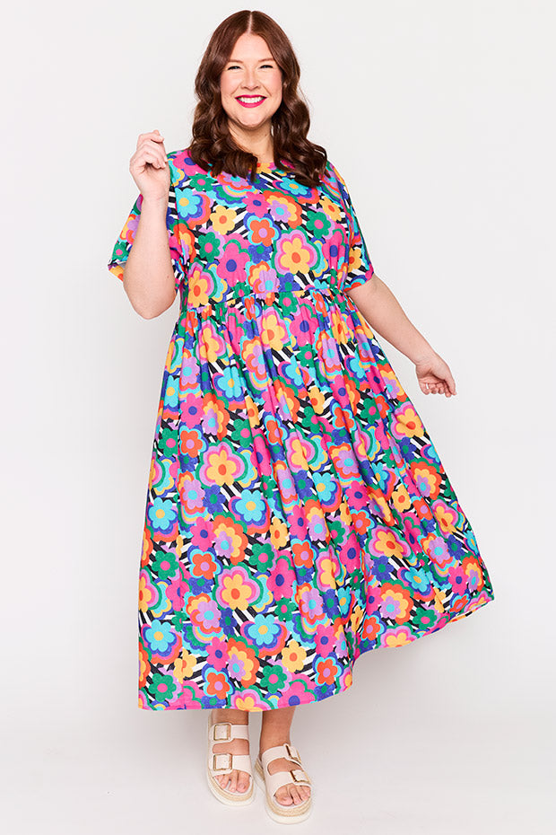 Superstar Electric Blooms Dress – Electric Blooms midi dress