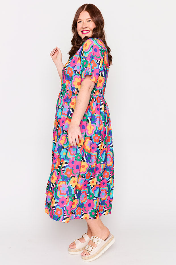 Superstar Electric Blooms Dress – Electric Blooms midi dress