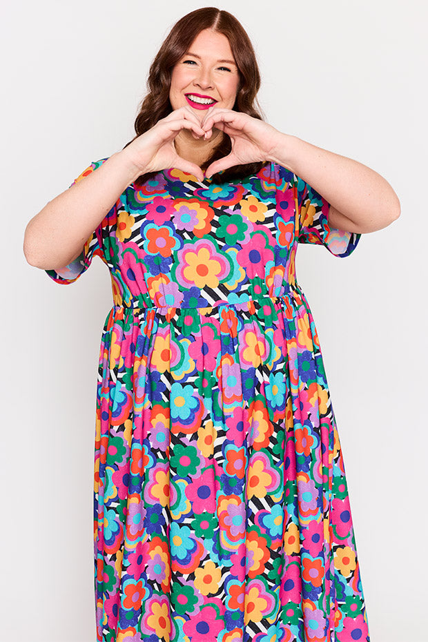 Superstar Electric Blooms Dress – Electric Blooms midi dress